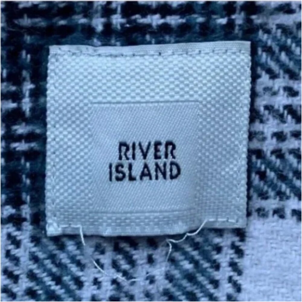 River Island Plaid White and Black Shacket with front snaps Size XL - Picture 6 of 7